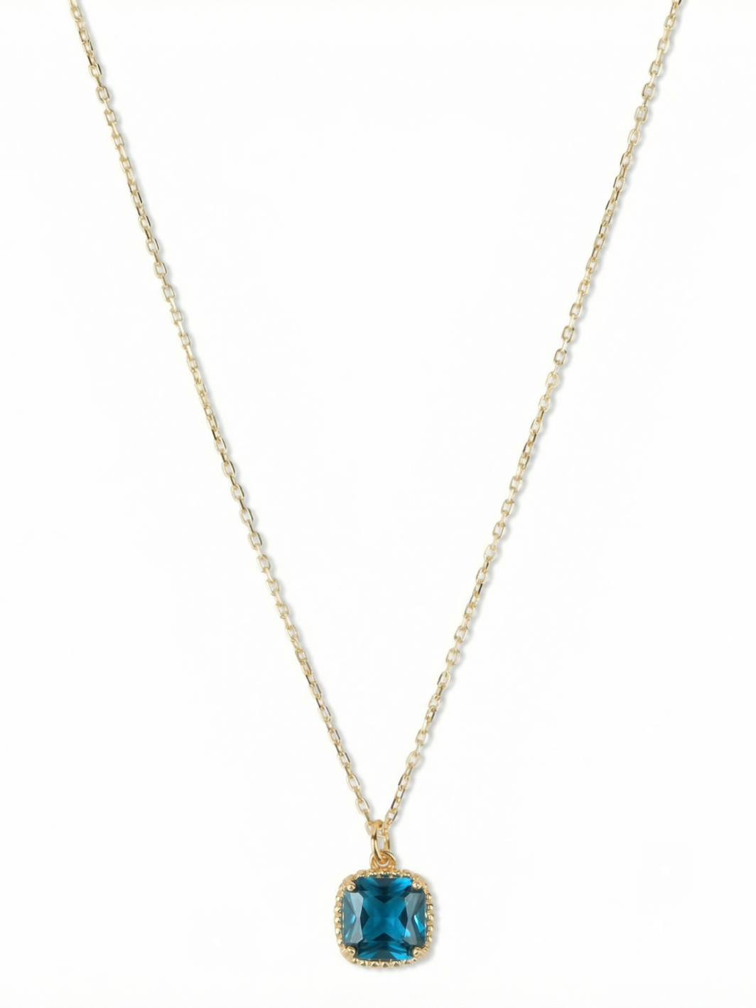 Geboortesteen Ketting december blauw topaas
