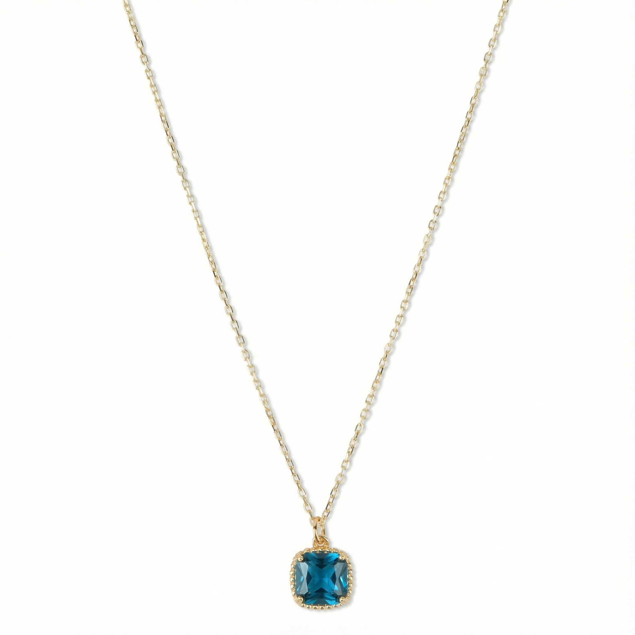 Geboortesteen Ketting december blauw topaas
