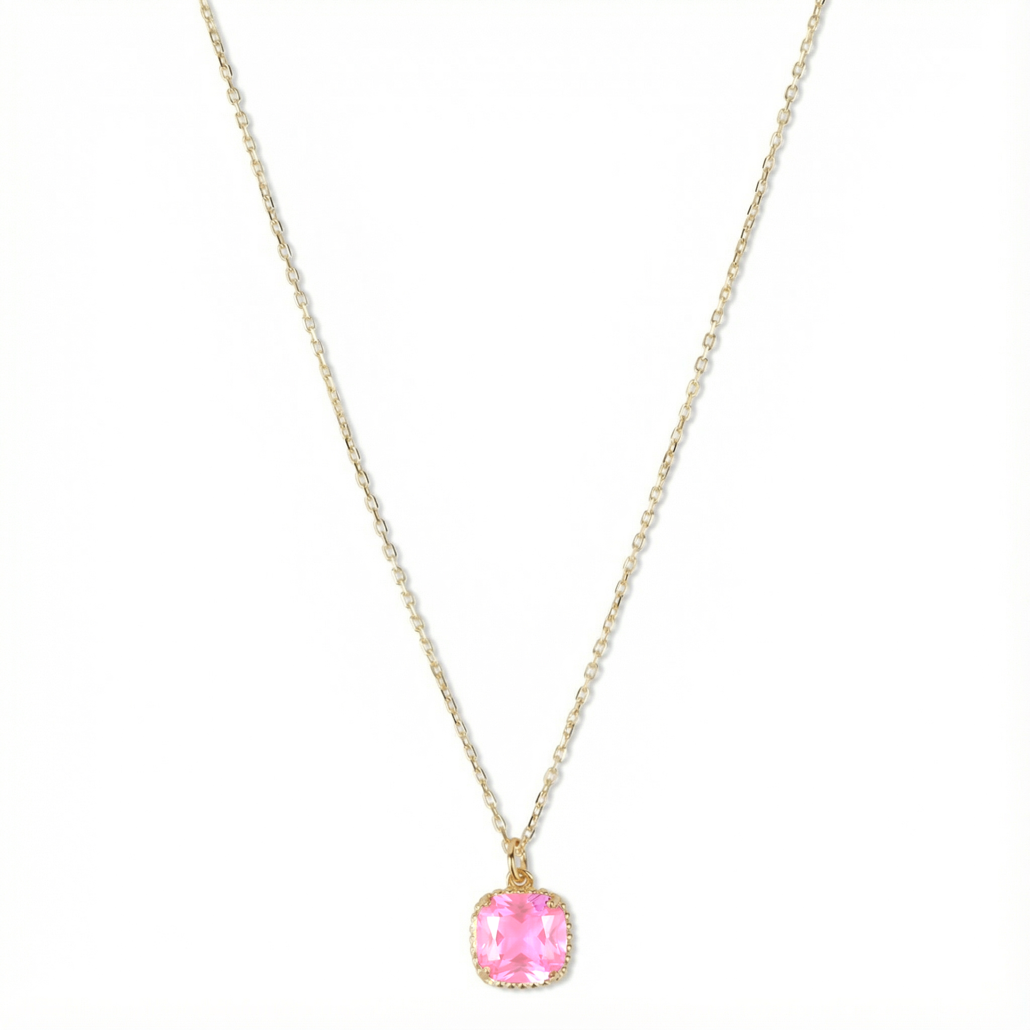 Geboortesteen Ketting oktober rozenkwarts