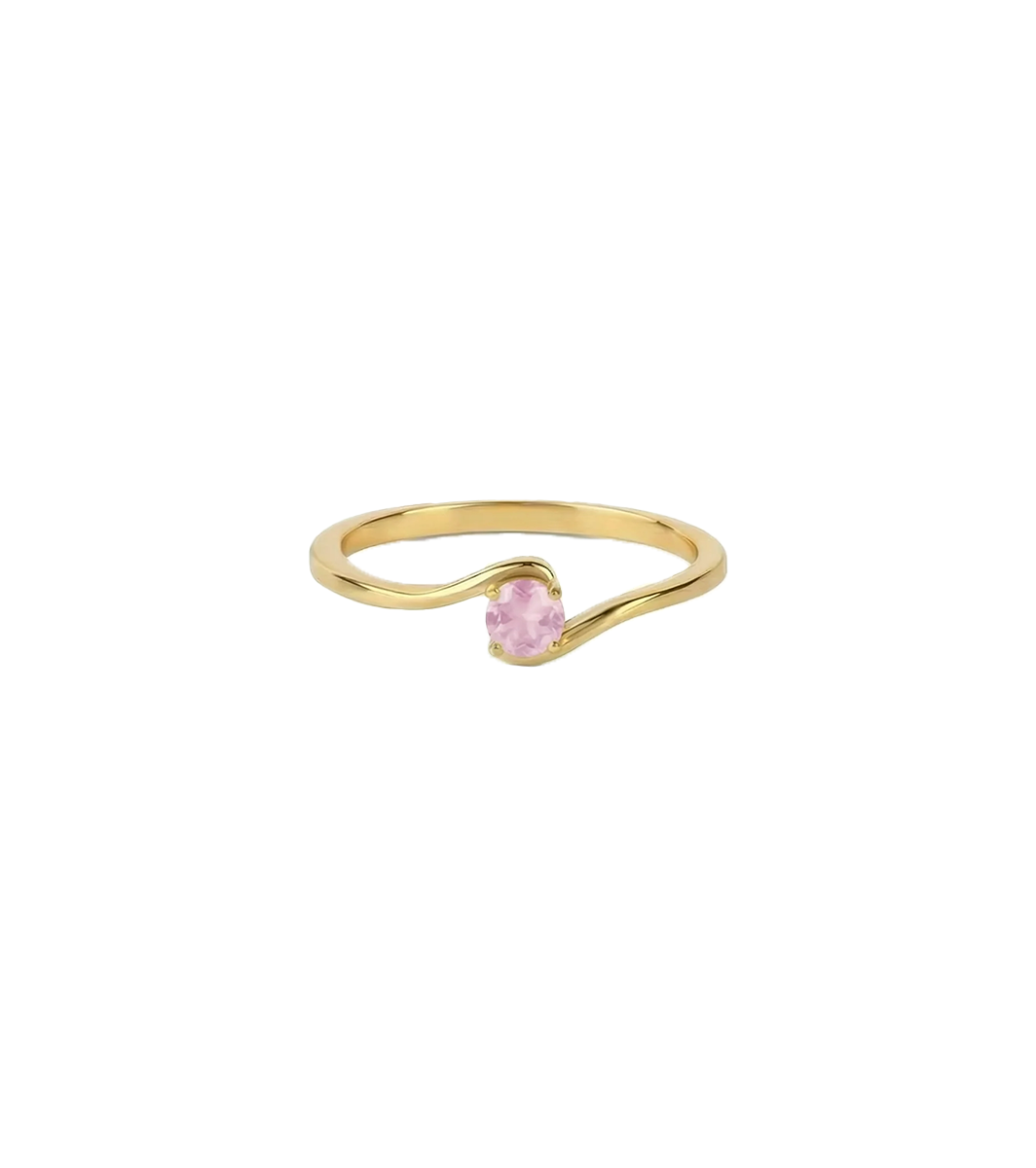 Geboortesteen Ring oktober rozenkwarts