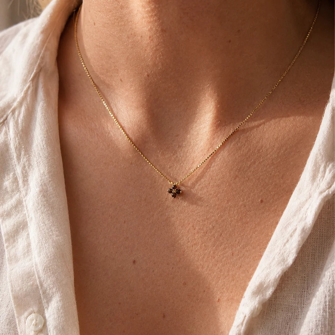 Clover Necklace Julie Brown Topaz Gold