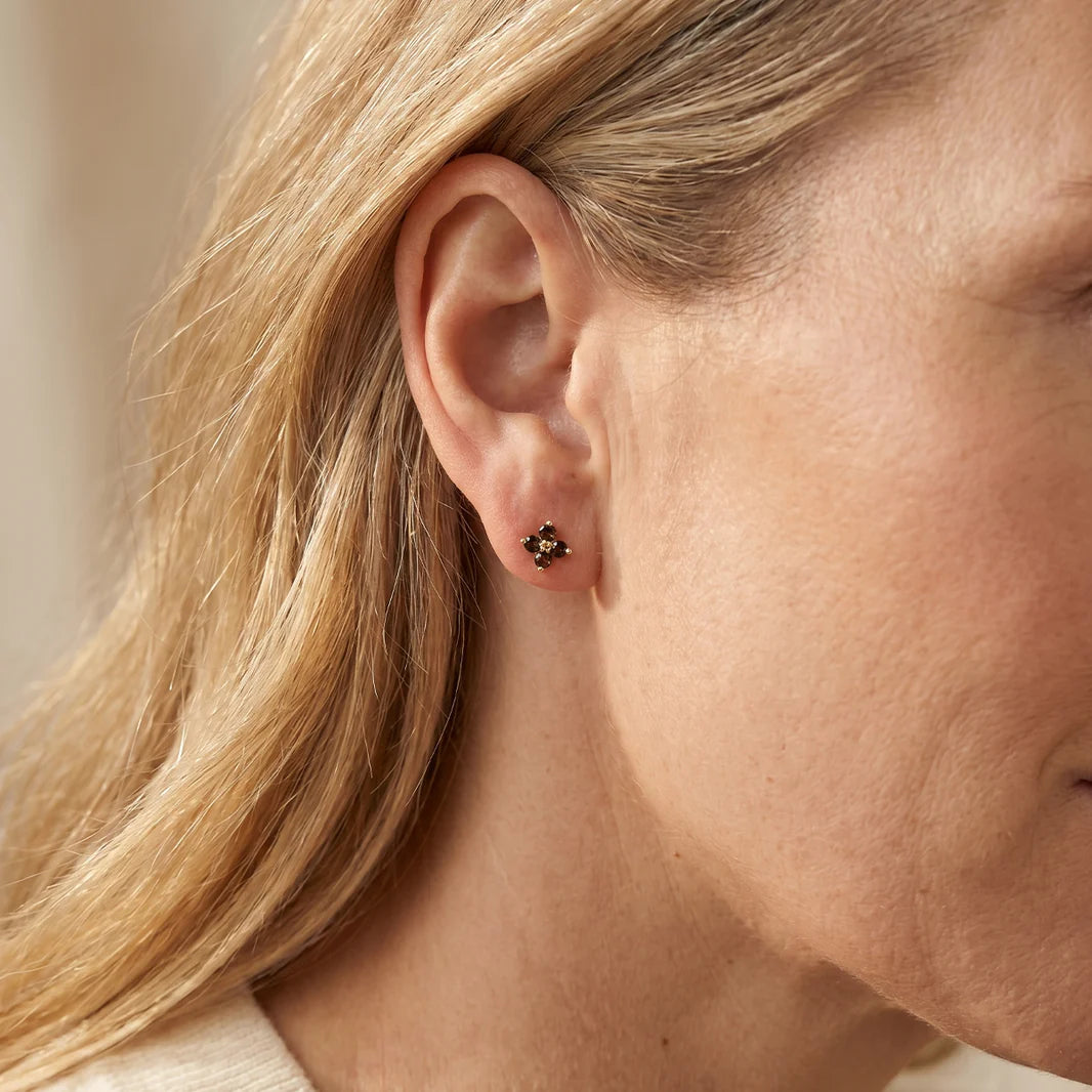 Clover Stud Earrings Julie Brown Topaz Gold