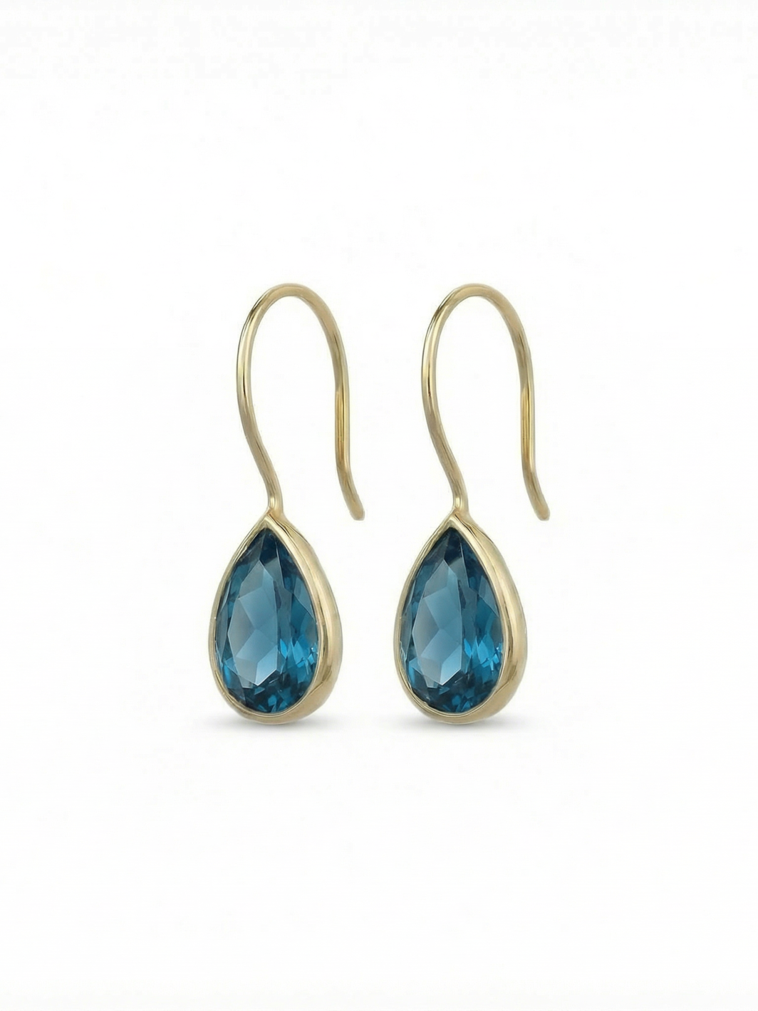 Oorbellen Blauw Topaas Druppel Mini