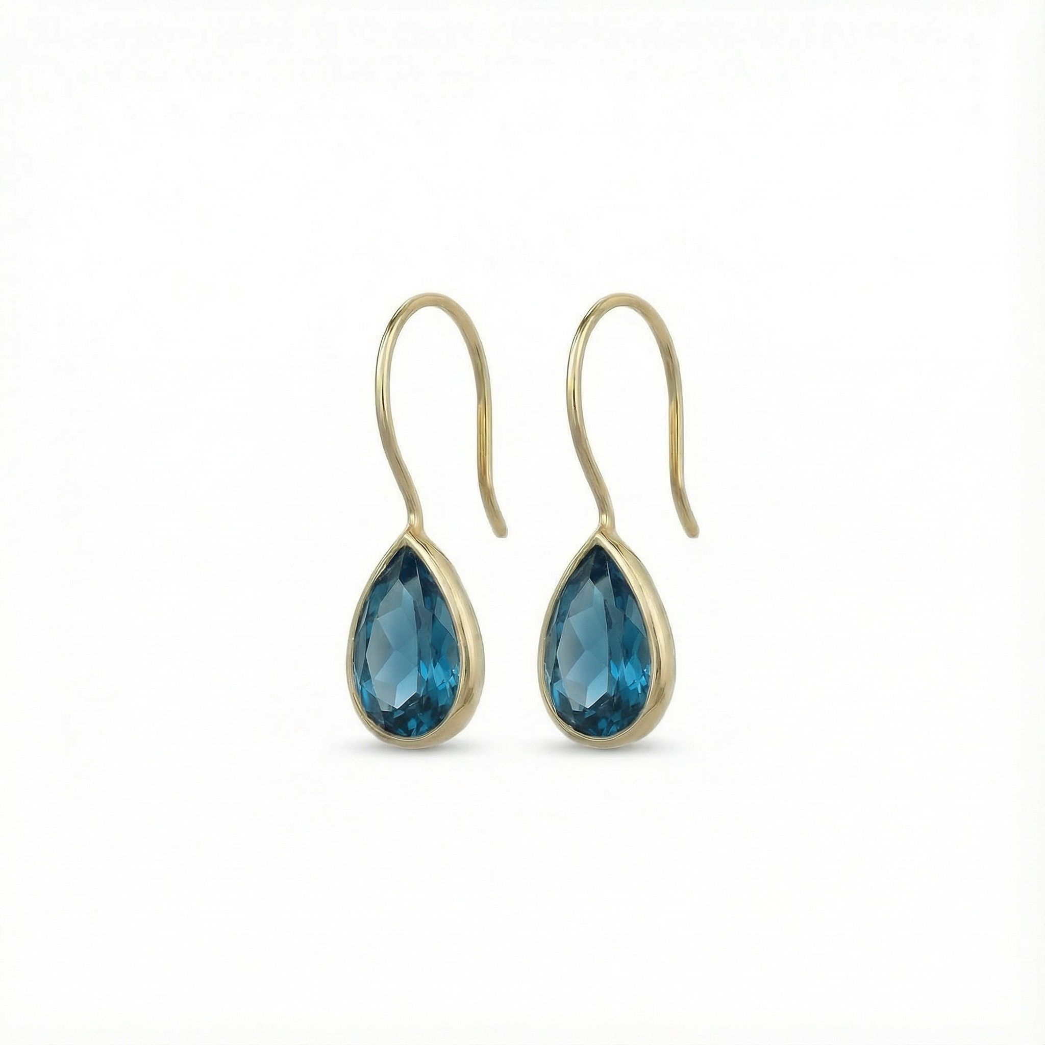 Oorbellen Blauw Topaas Druppel Mini