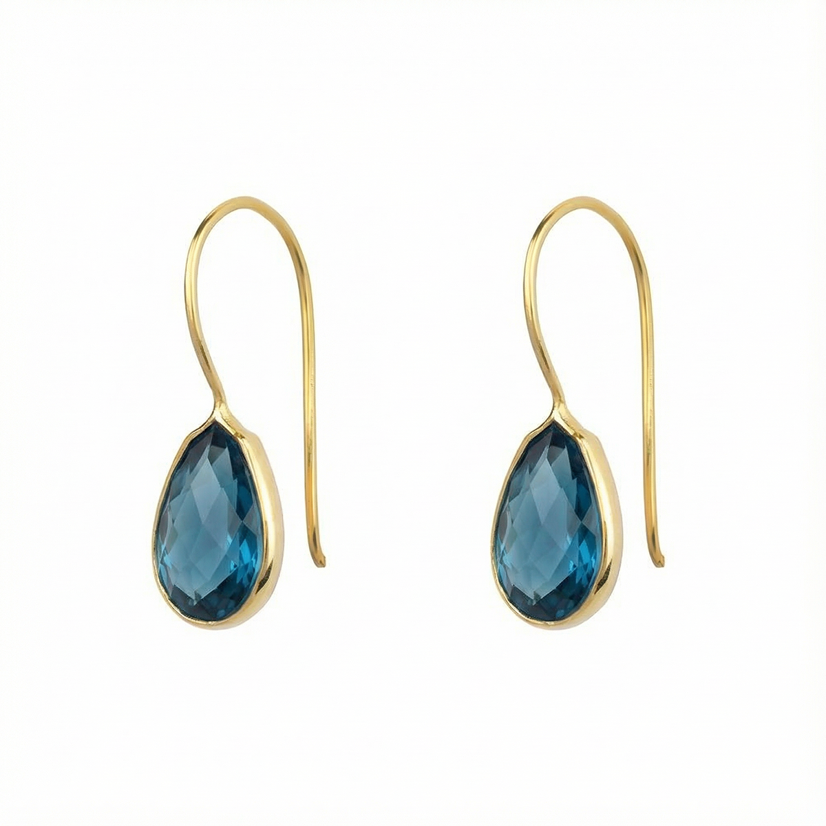 Oorbellen Druppel Blauw Topaas