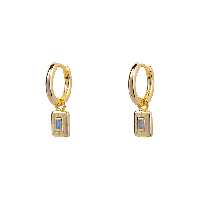 Oorbellen Geboortesteen December Blauwe Topaas Diamand