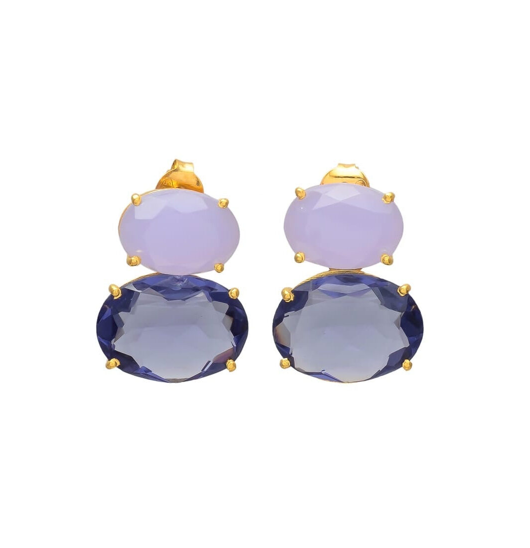 Statement Oorbellen Liv Lavendel Chalcedoon