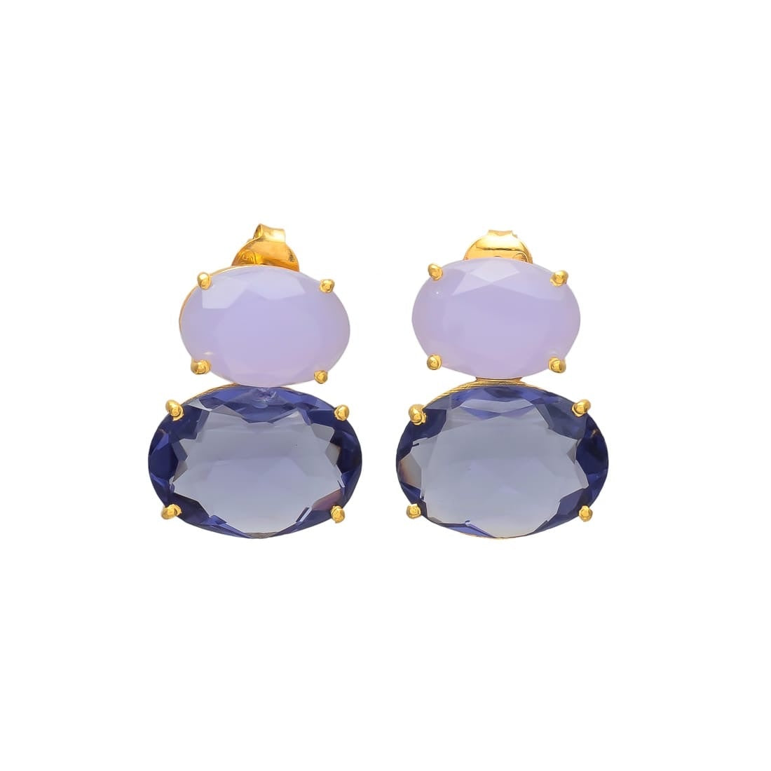Statement Oorbellen Liv Lavendel Chalcedoon