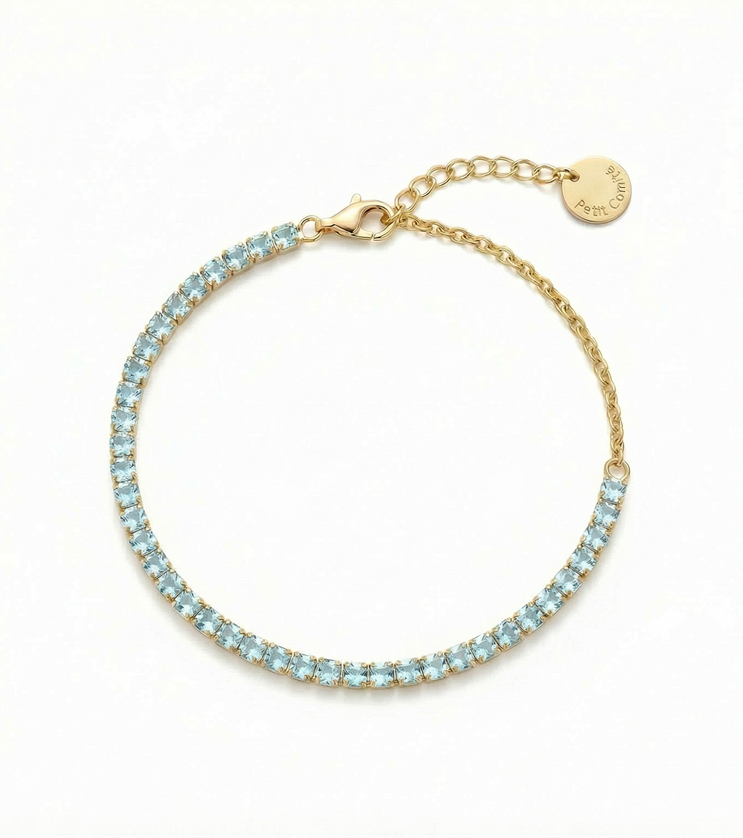 Tennis Bracelet Geboortesteen December Blauwe Topaas Diamand