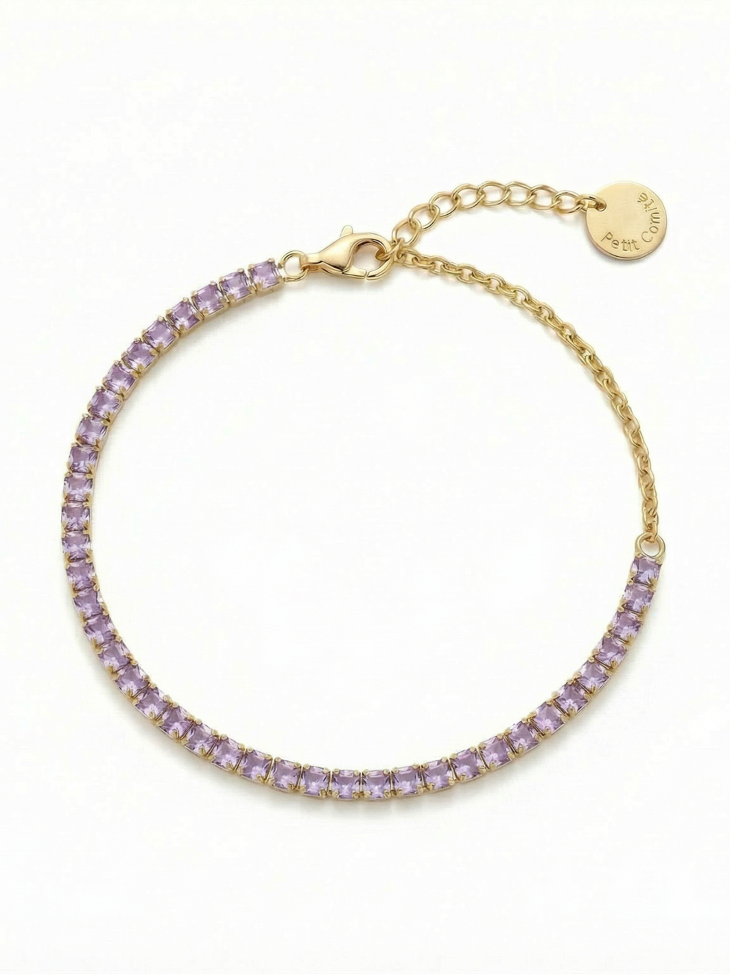Tennis Bracelet Geboortesteen Februari Amethist Diamand