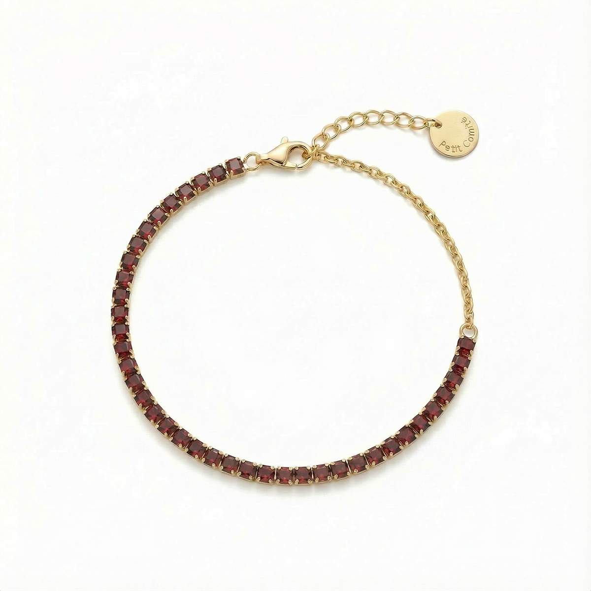 Tennis Bracelet Geboortesteen Januari Granaat Diamand