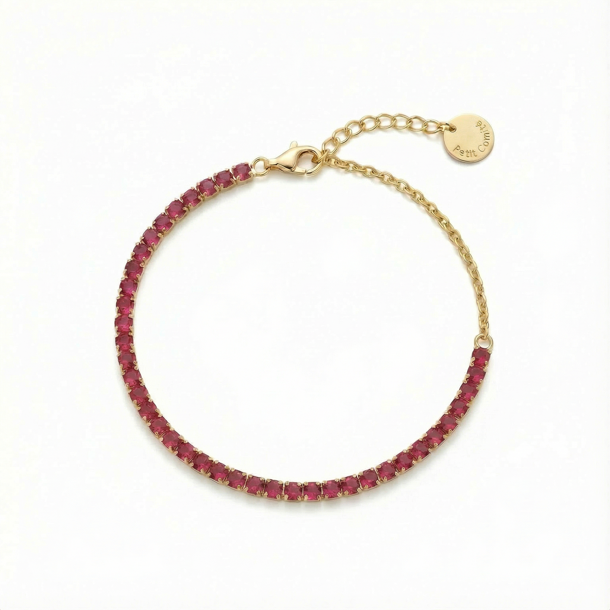 Tennis Bracelet Geboortesteen Juli Robijn Diamand
