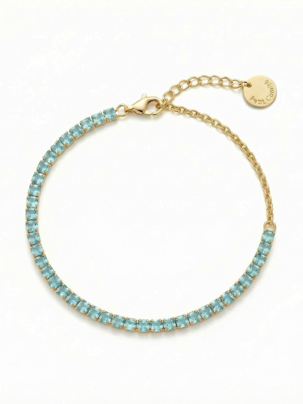 Tennis Bracelet Geboortesteen Maart  Aquamarijn Diamand
