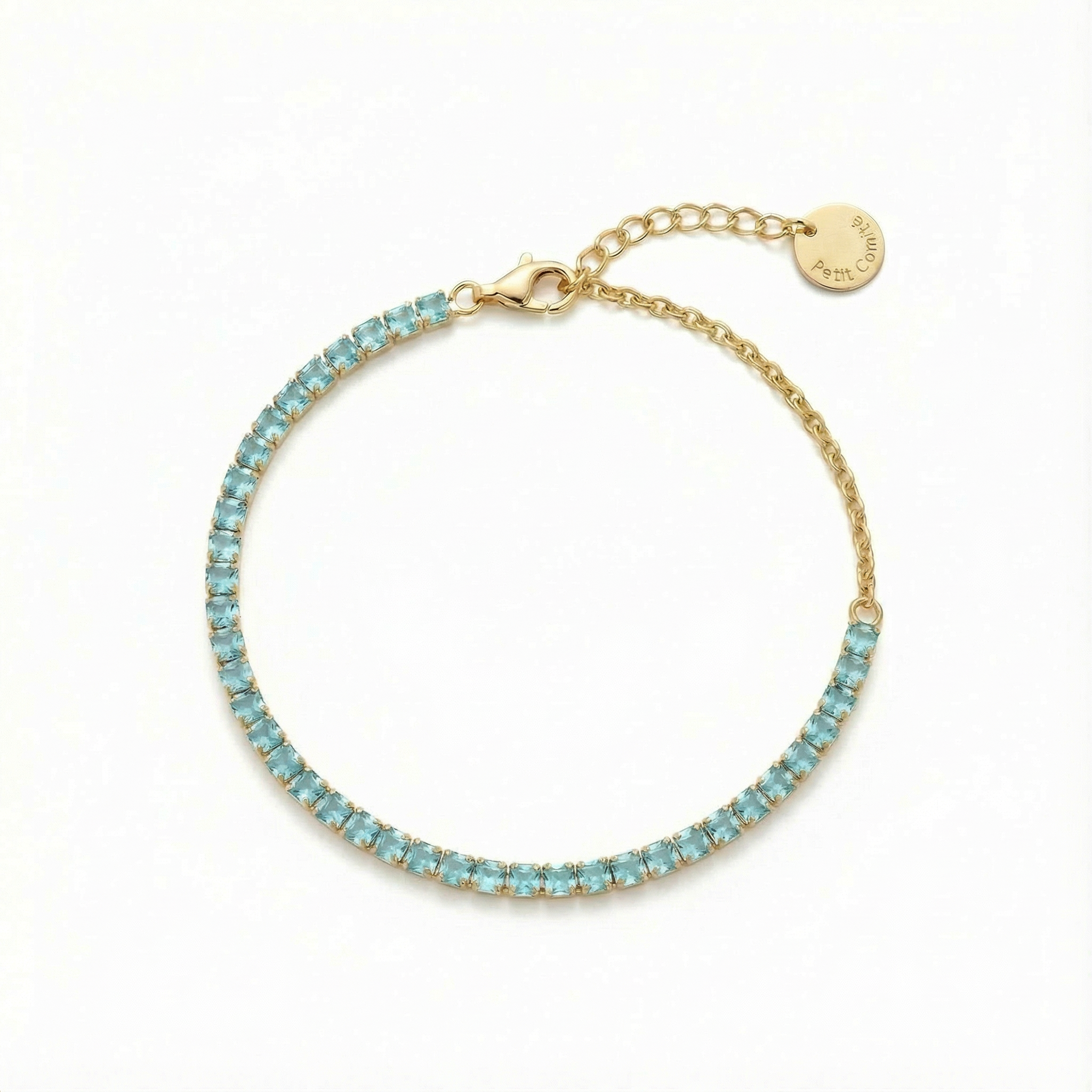 Tennis Bracelet Geboortesteen Maart Aquamarijn Diamand
