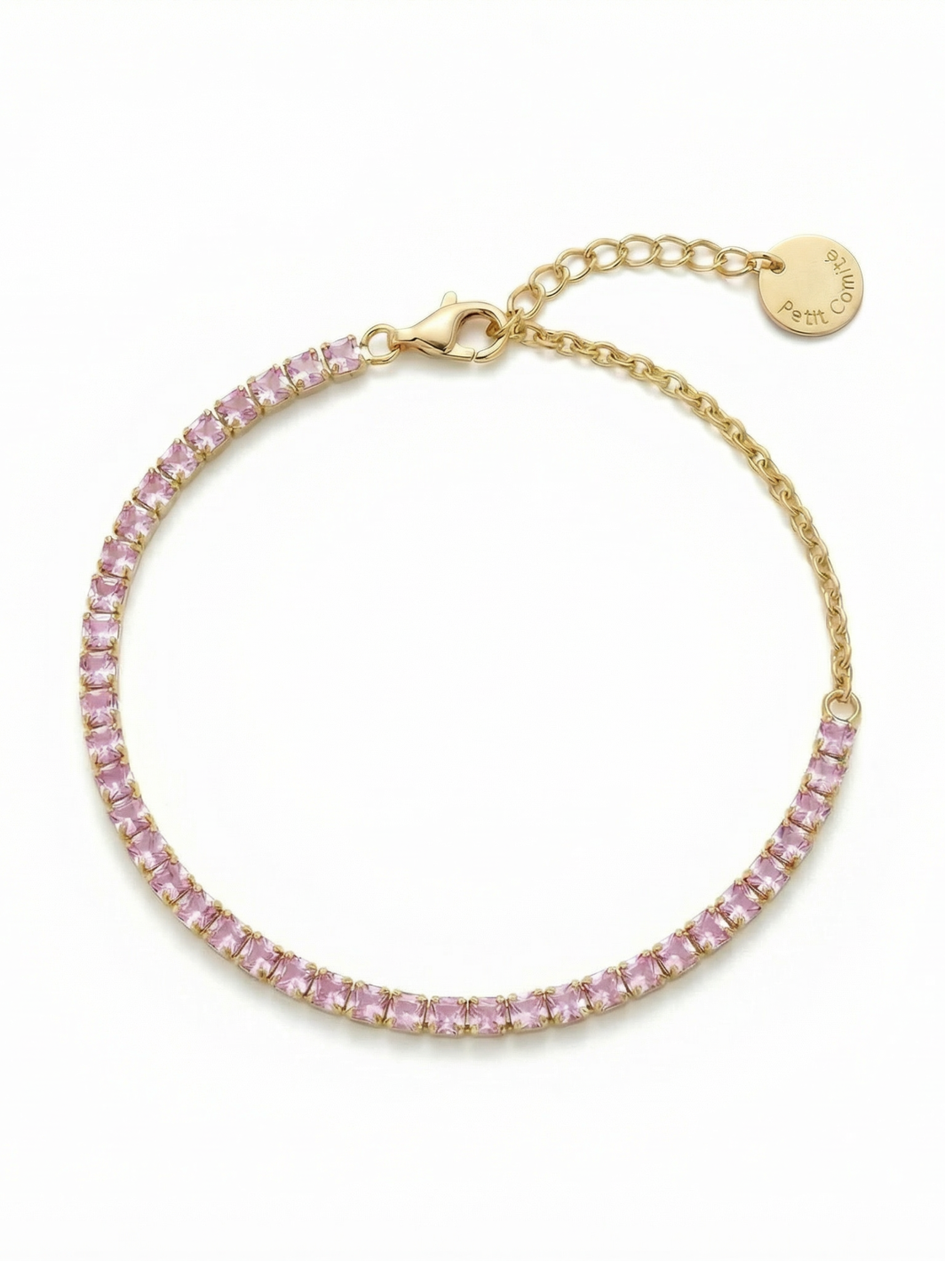 Tennis Bracelet Geboortesteen Oktober Rozenkwarts Diamand