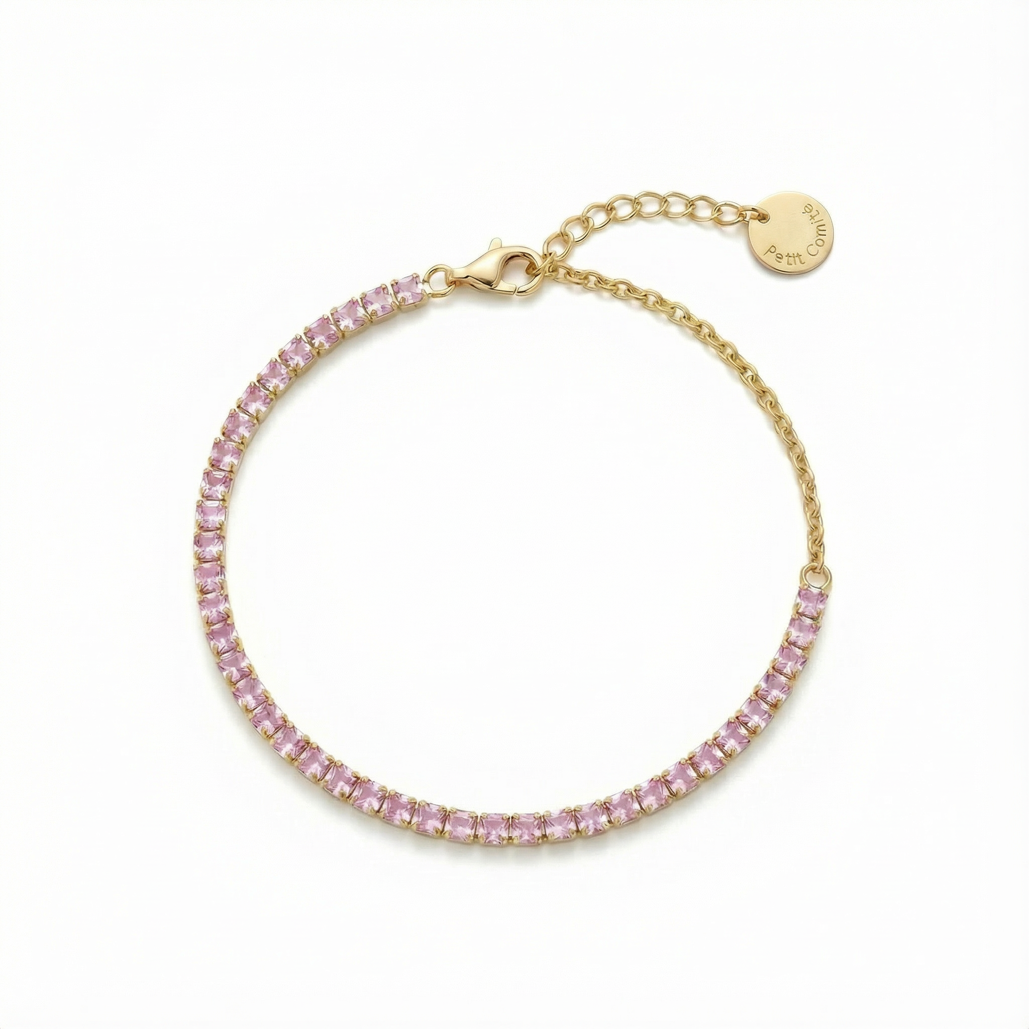 Tennis Bracelet Geboortesteen Oktober Rozenkwarts Diamand