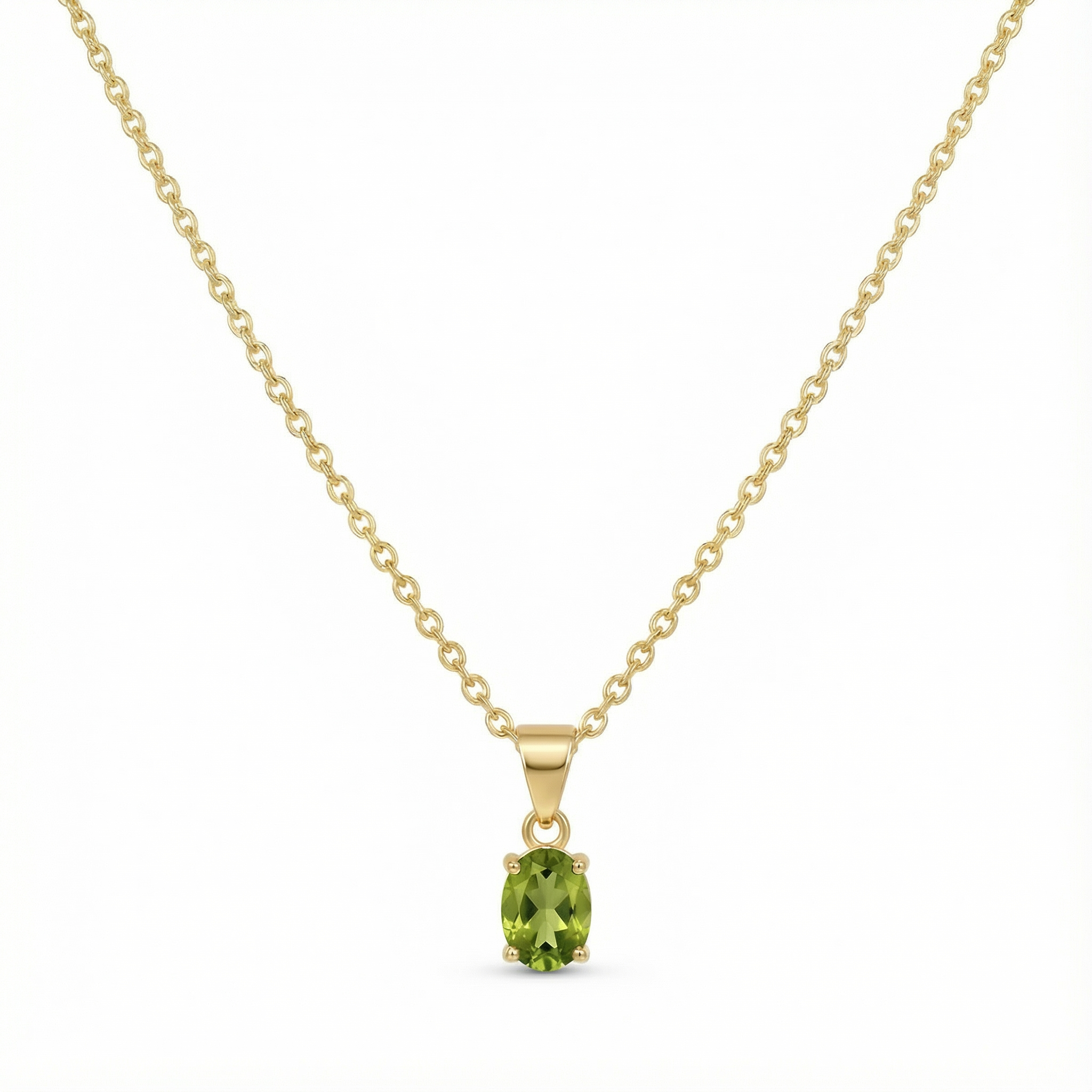 Vintage Ketting Geboortesteen Augustus Peridoot