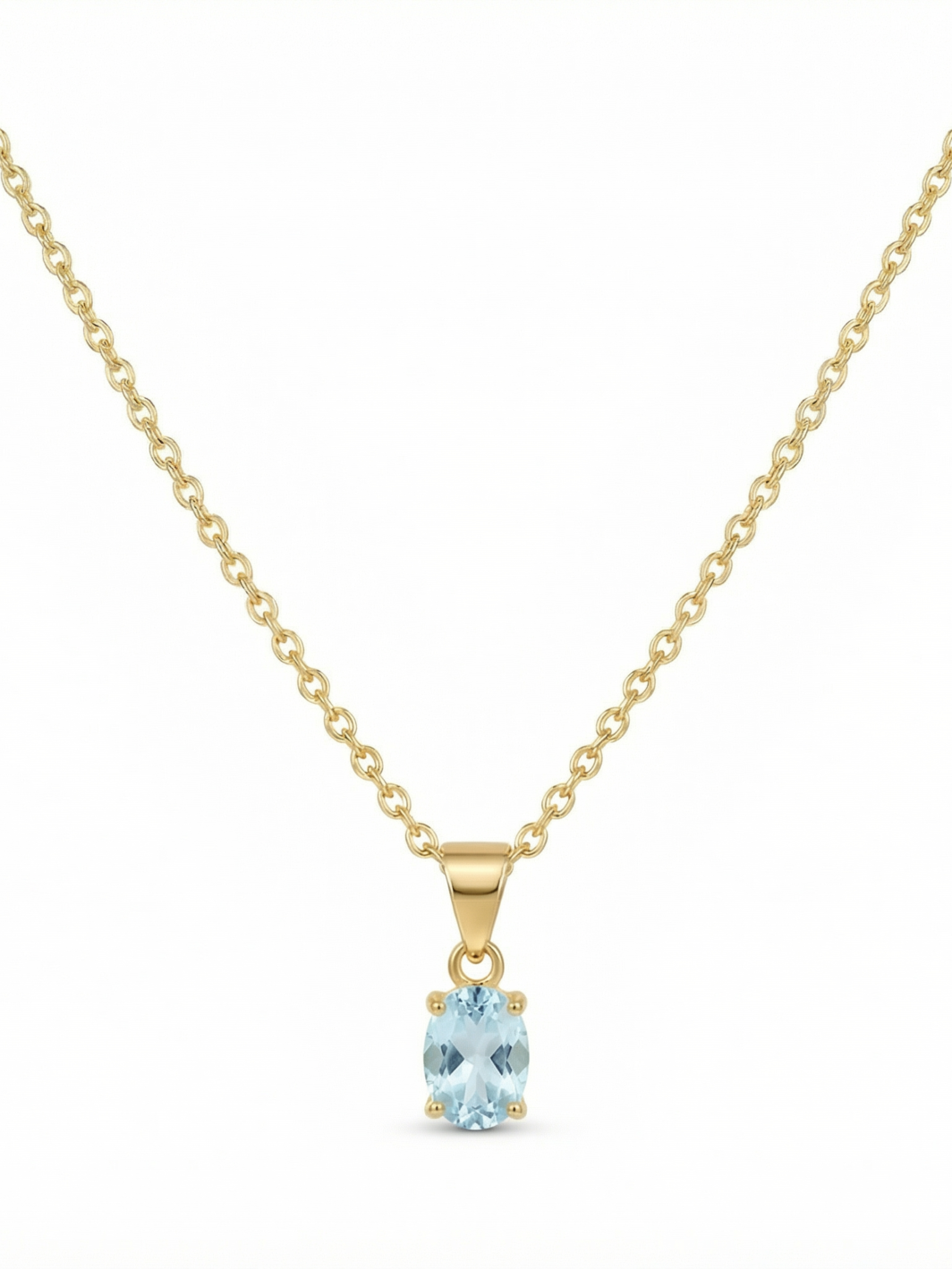 Vintage Ketting Geboortesteen December Blauw Topaas