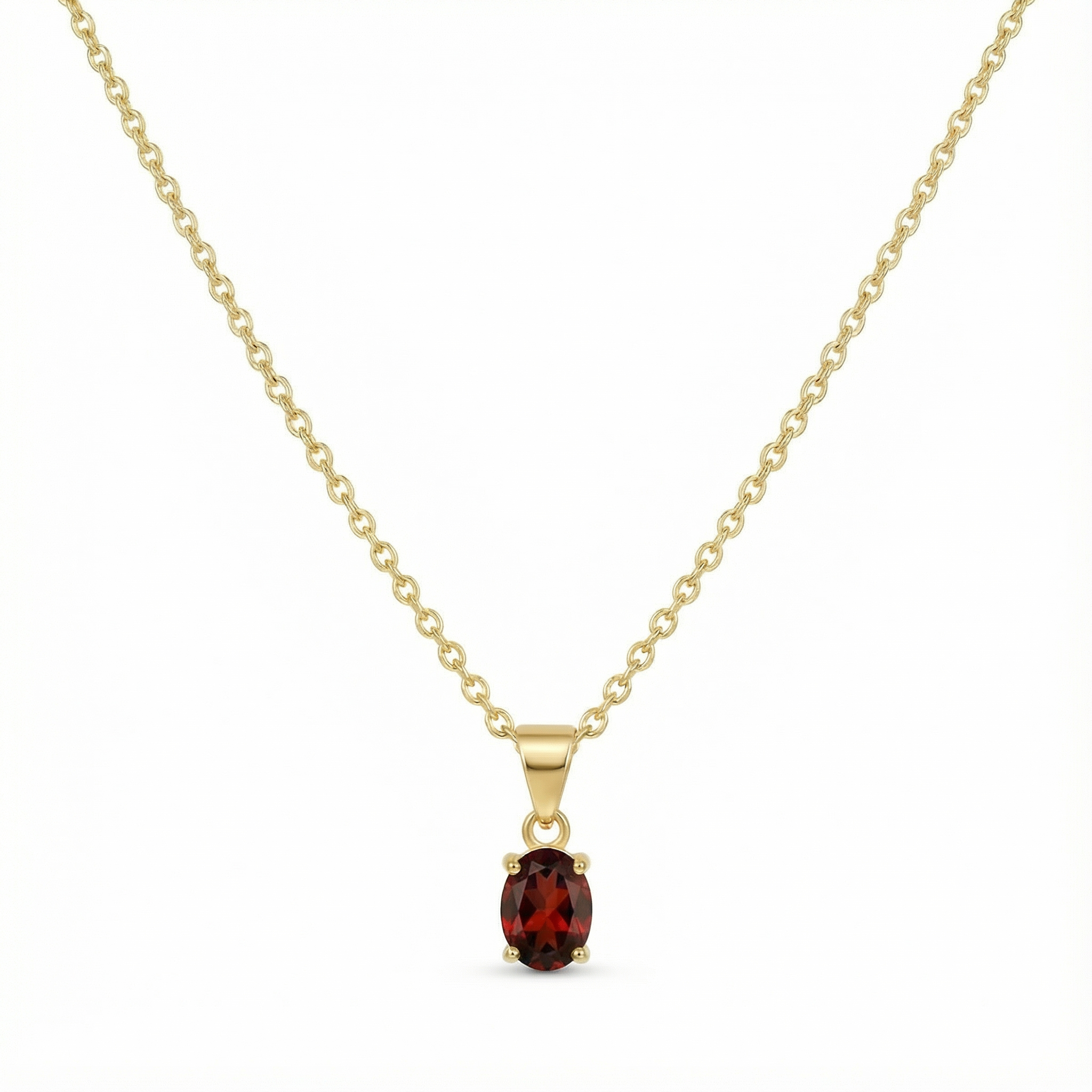 Vintage Ketting Geboortesteen januari Granaat