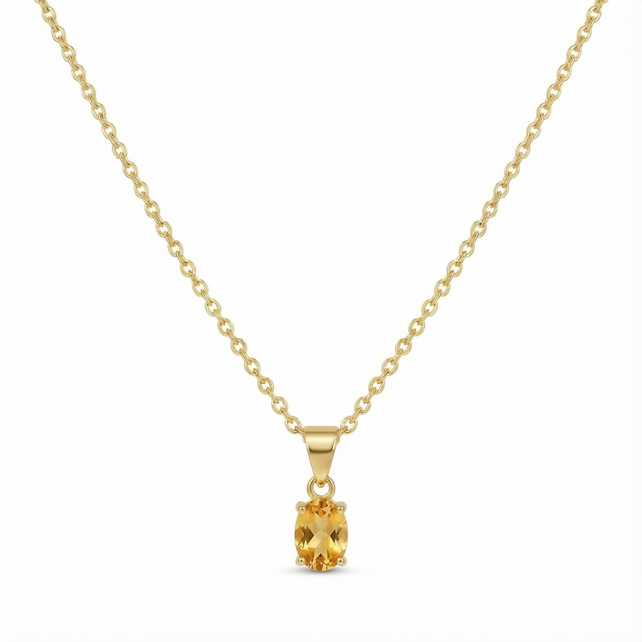 Vintage Ketting Geboortesteen November Citrien