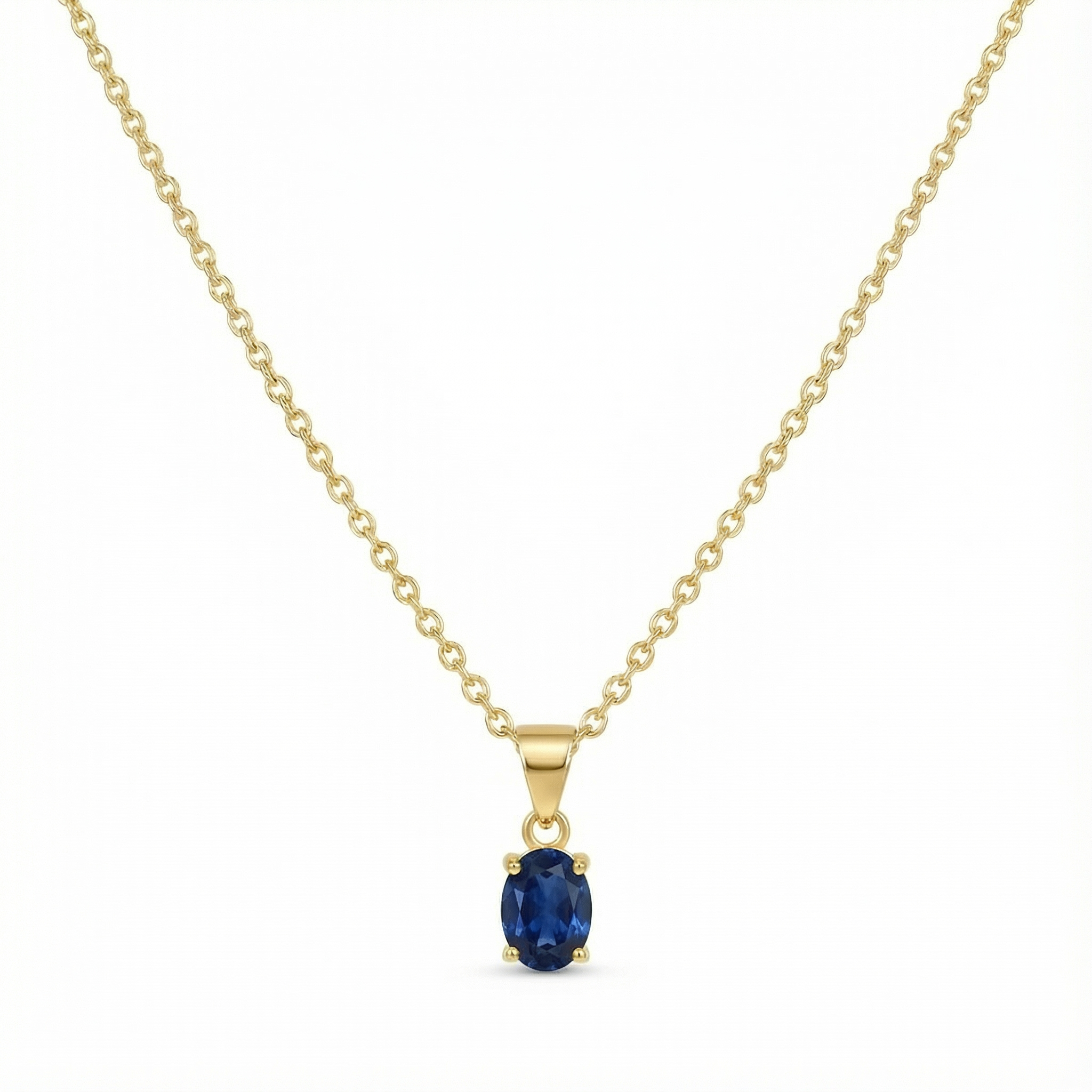Vintage Ketting Geboortesteen September Saffier